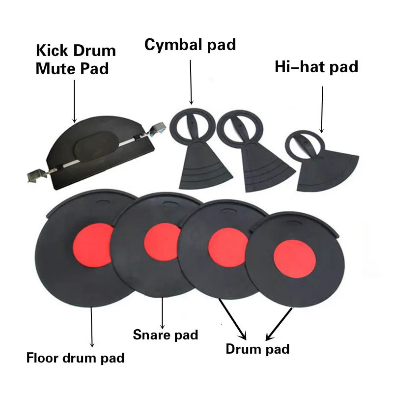 

Bass Snare Drum Sound Off Mute Silencer Drumming Rubber Practice Pad Zones Mini Set Professional Dropshipping With Hook