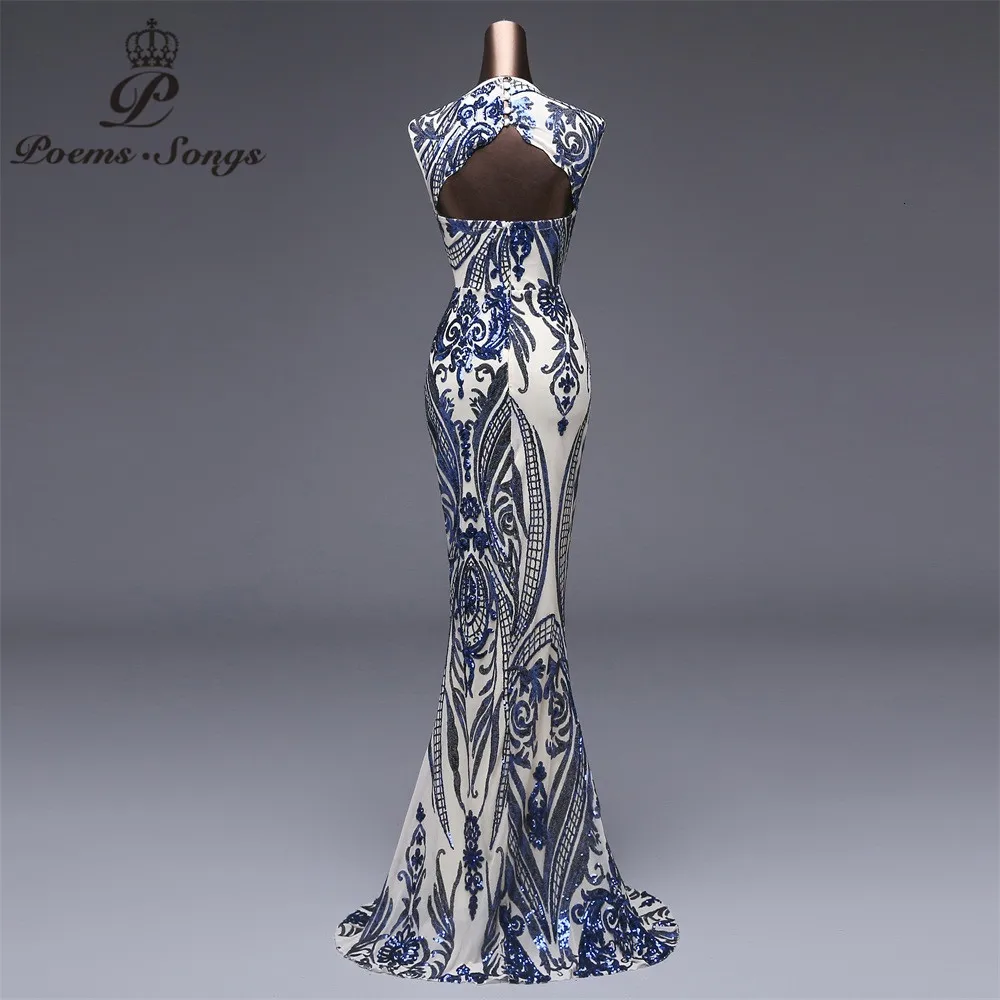 Стихи песни Новое Элегантное синее вечернее платье с блестками vestido de festa официальное вечернее платье длинное платье с блестками длинное платье для выпускного вечера