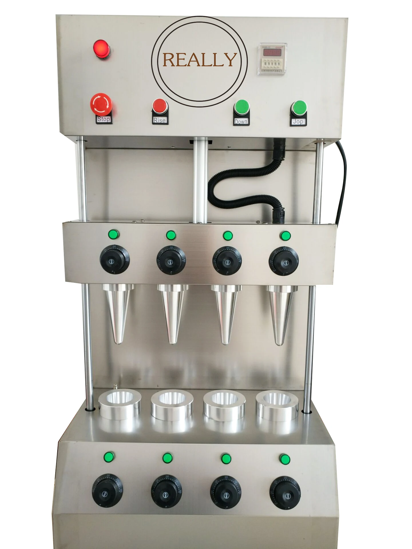 

Commercial 4 Pieces Pizza Cone Maker Equipment Ice Cream Cone Machine For Sale