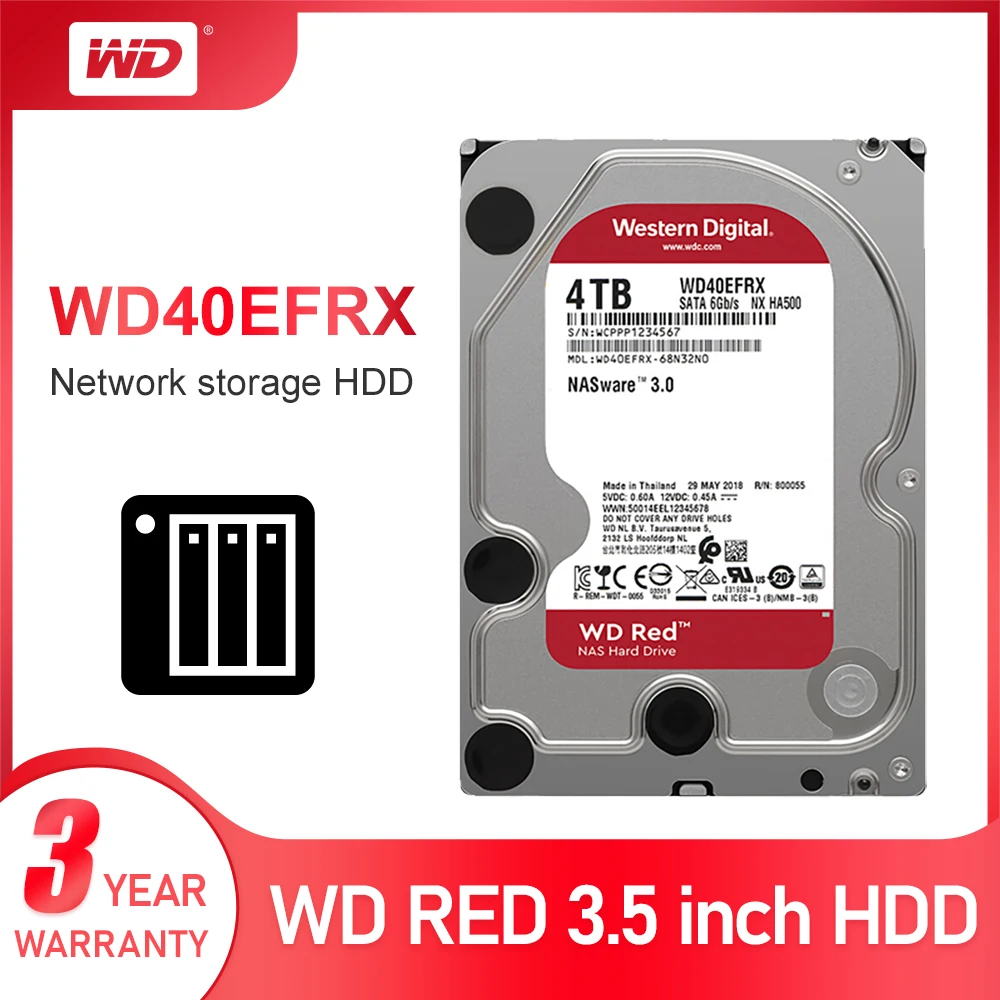 Жесткий диск Western Digital Red NAS 3 5 дюйма SATA HDD 5400 об./мин. для Decktop| |