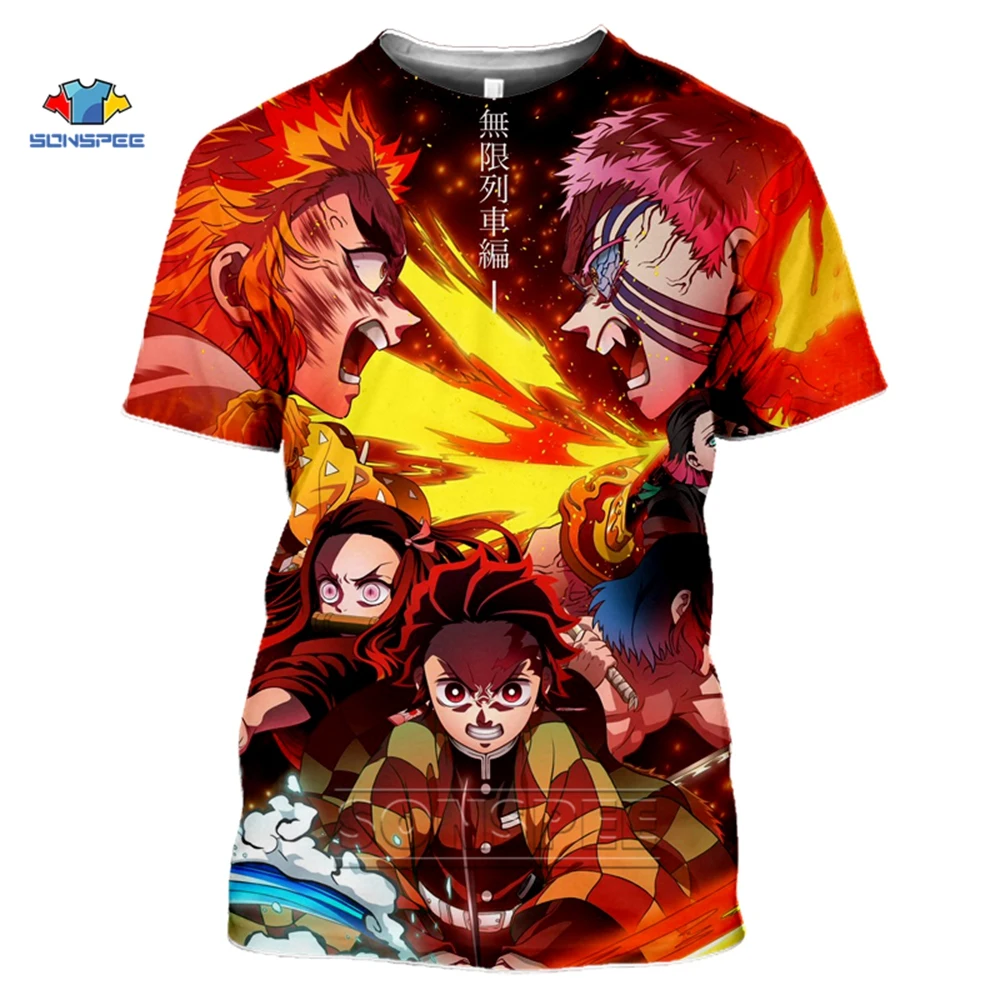 SONSPEE Sumer T Shirt Men / Women Anime Demon Slayer: Kimetsu No Yaiba 3D Printed T Shirts Harajuku Style T Shirt Streetwear Top