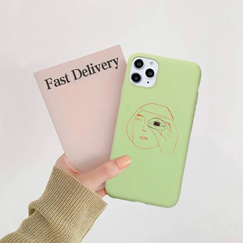 

aesthetics Abstract line art pattern Phone Case Candy Color for iPhone 6 7 8 11 12 s mini pro X XS XR MAX Plus