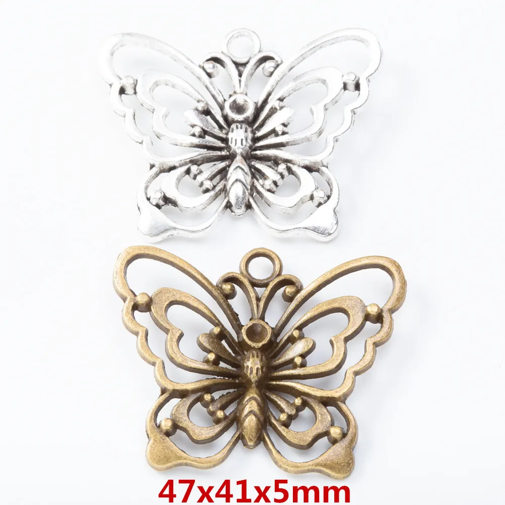 

6 шт., подвеска в виде бабочки из цинкового сплава