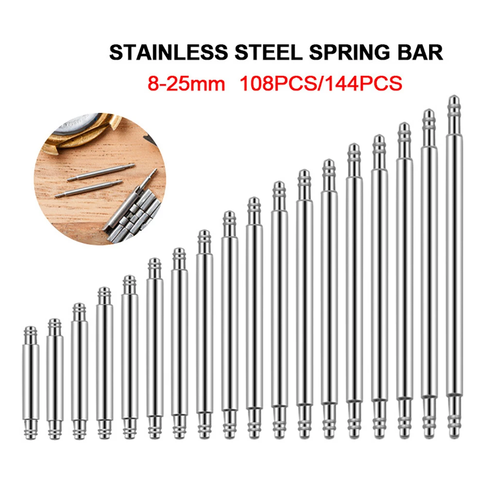 108 шт. Пружинные стержни из нержавеющей стали двойная бахрома для ремешка часов