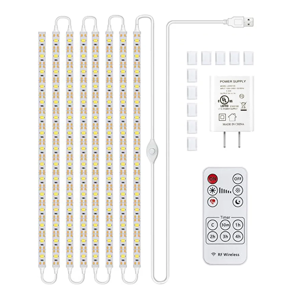 

8PCS/Set Under Cabinet Lighting Kit Flexible Led Strip Lights With RF Remote Controller For Kitchen Cabinets Desk Counter Corner
