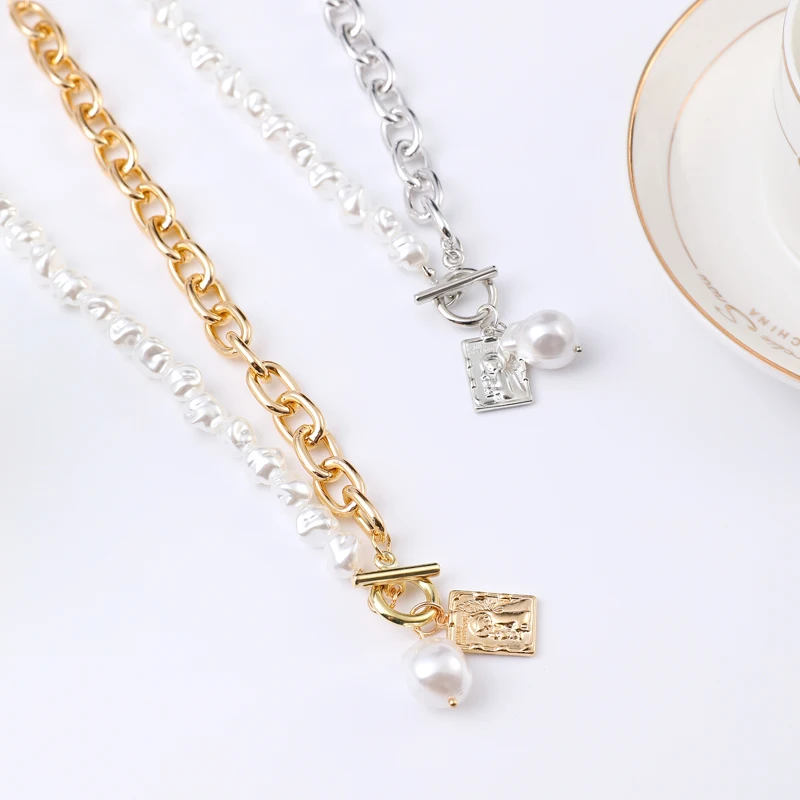 Женское Ожерелье-чокер с жемчугом винтажное ожерелье геометрическим дизайном