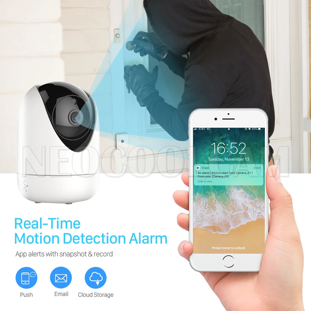 3MP Ai Отслеживание Wi Fi IP Камера Беспроводной CCTV видеонаблюдения ИК Ночное видение
