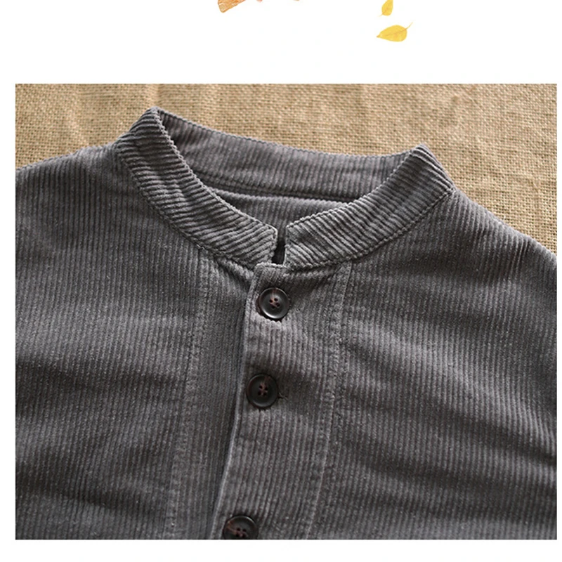 

NINI WONDERLAND Women Corduroy Jacket Coats Autumn Stand Collar Long Sleeve Loose Coat Spring Female Vintage Patchwork Outerwear