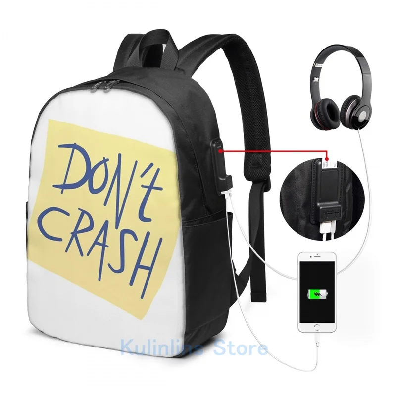 Забавный рисунок с надписью Don't аварии USB заряд рюкзак школьные сумки Для