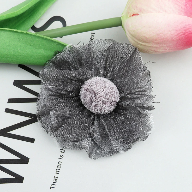 32 5PCS /33 Colors Mini Chiffon Fabric Flower For Wedding Invitation Artificial Flowers For Dress Decoration - Цвет: 32