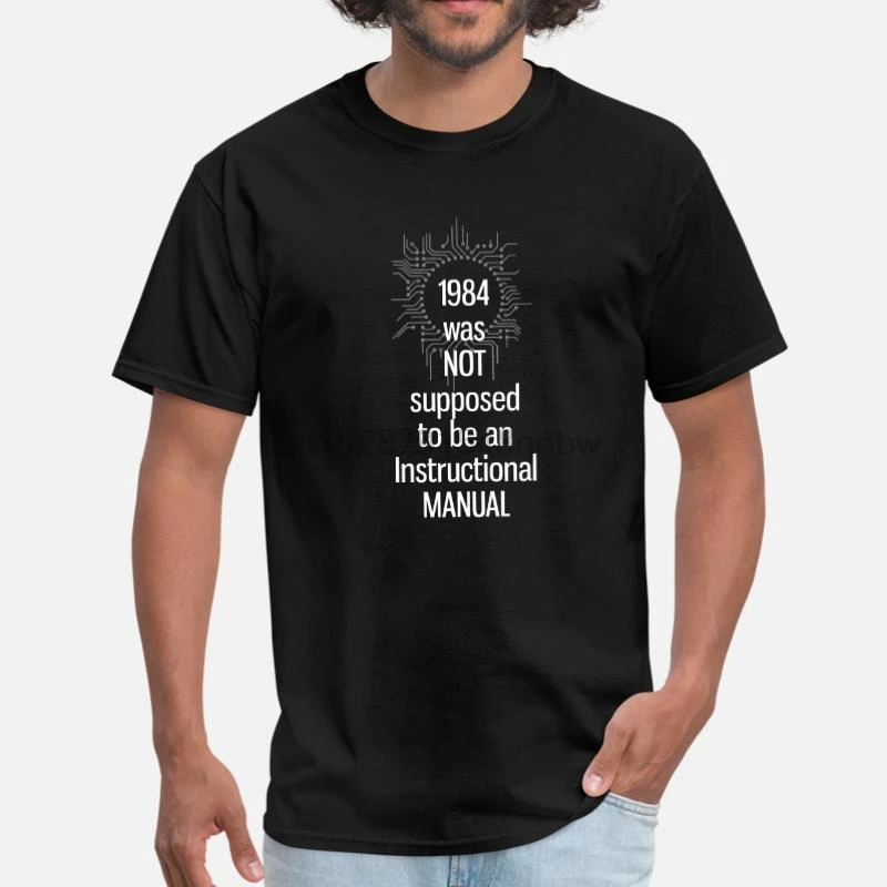 Дизайн Ботан 1984 большой брат платин ЦП программист велс Футболка женская черная