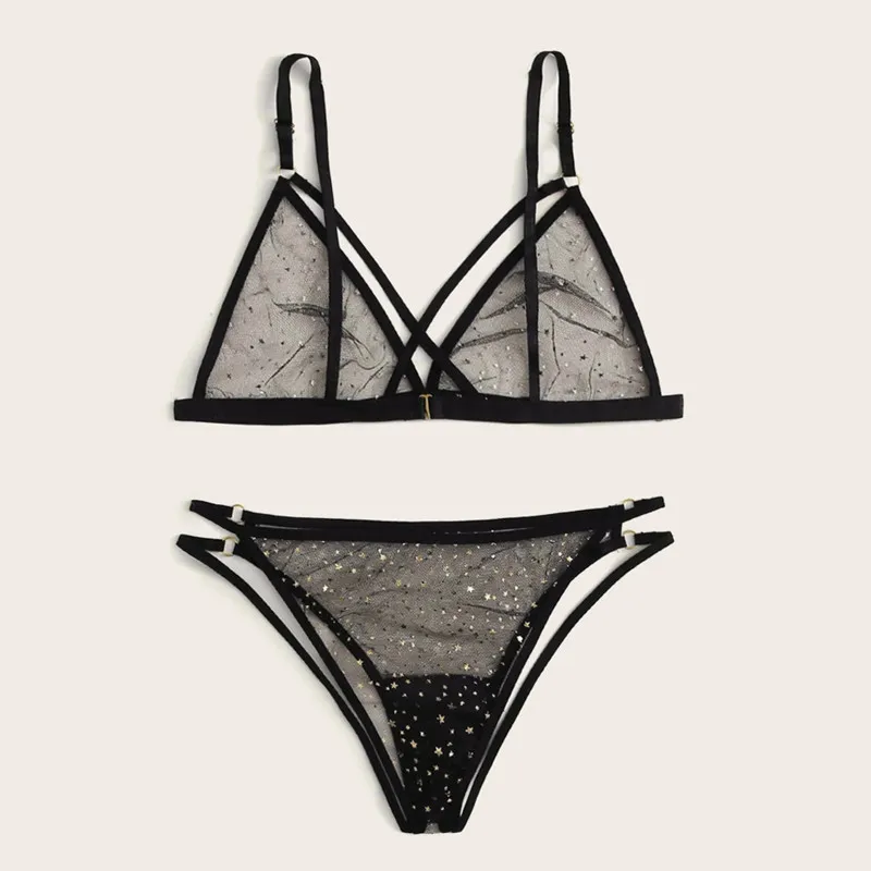 Сексуальное белье нижнее женское сетчатый черный Экзотические комплекты