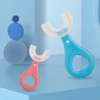 baby u shape toothbrush 360 degree teeth clean soft fur food grade material children toothbrush kids supplies for daily