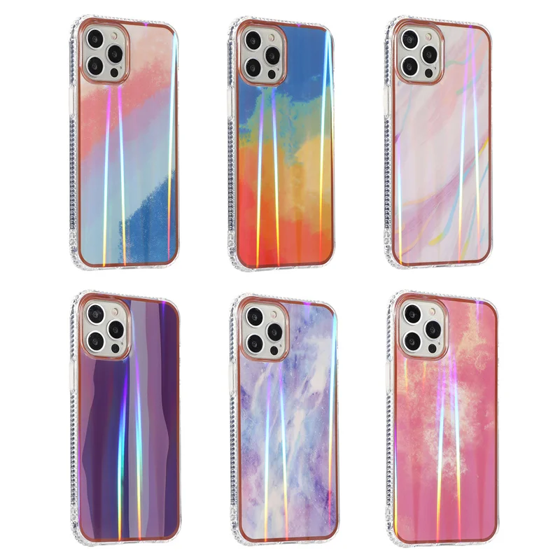 

Watercolor Gradient Silicone Phone Case For iPhone 12 Pro Max Mini 11 Xs Max Xr X SE 2020 8 7 Plus Lens Protect Back Cover Funda