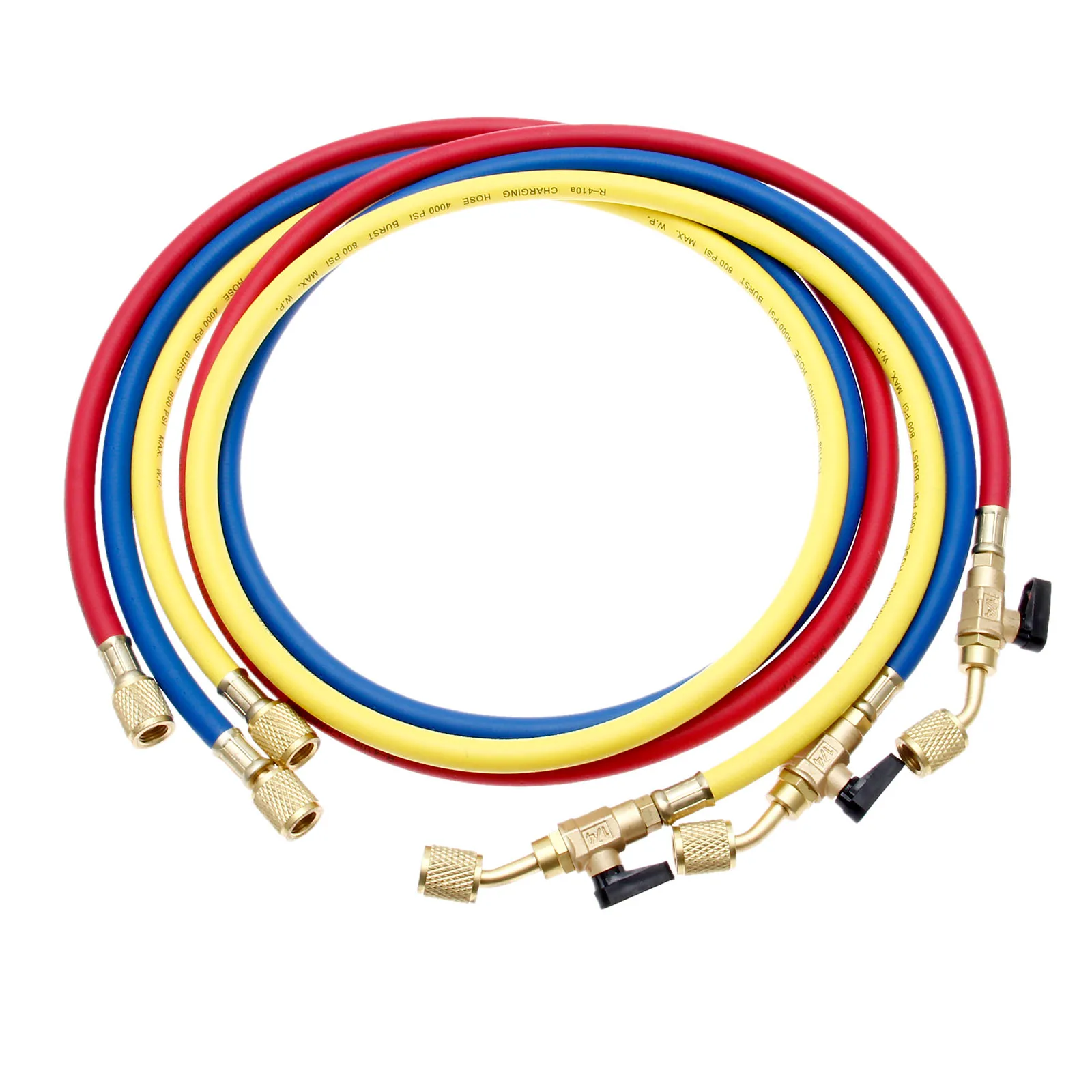 Зарядный шланг Yetaha 3 шт. 1 5 м R134A переменный ток шаровые краны 800 PSI 1/4 &quot SAE