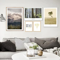 mountain forest picture wall art canvas painting nature scenery poster landscape scandinavian nordic home decoration