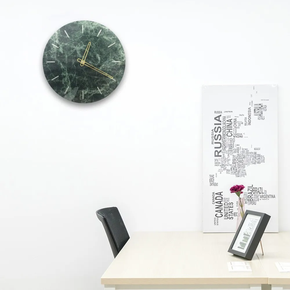 1 шт. скандинавские настенные часы современный дизайн декор гостиной мраморные с