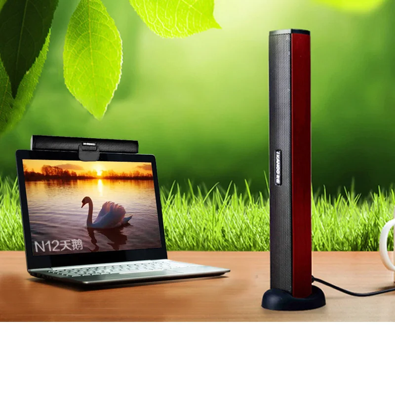 

Canon N12 portable desktop computer can be clamped or standing with USB sound card, single strip Mini active speaker