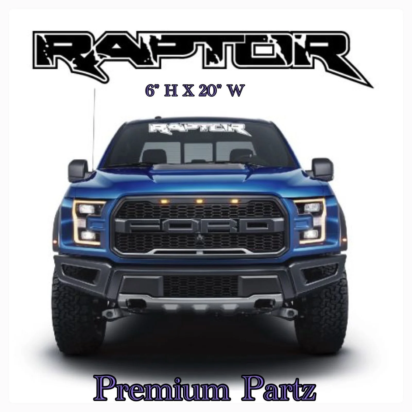 

Наклейка на переднее и заднее стекло для Ford F150 Raptor SVT