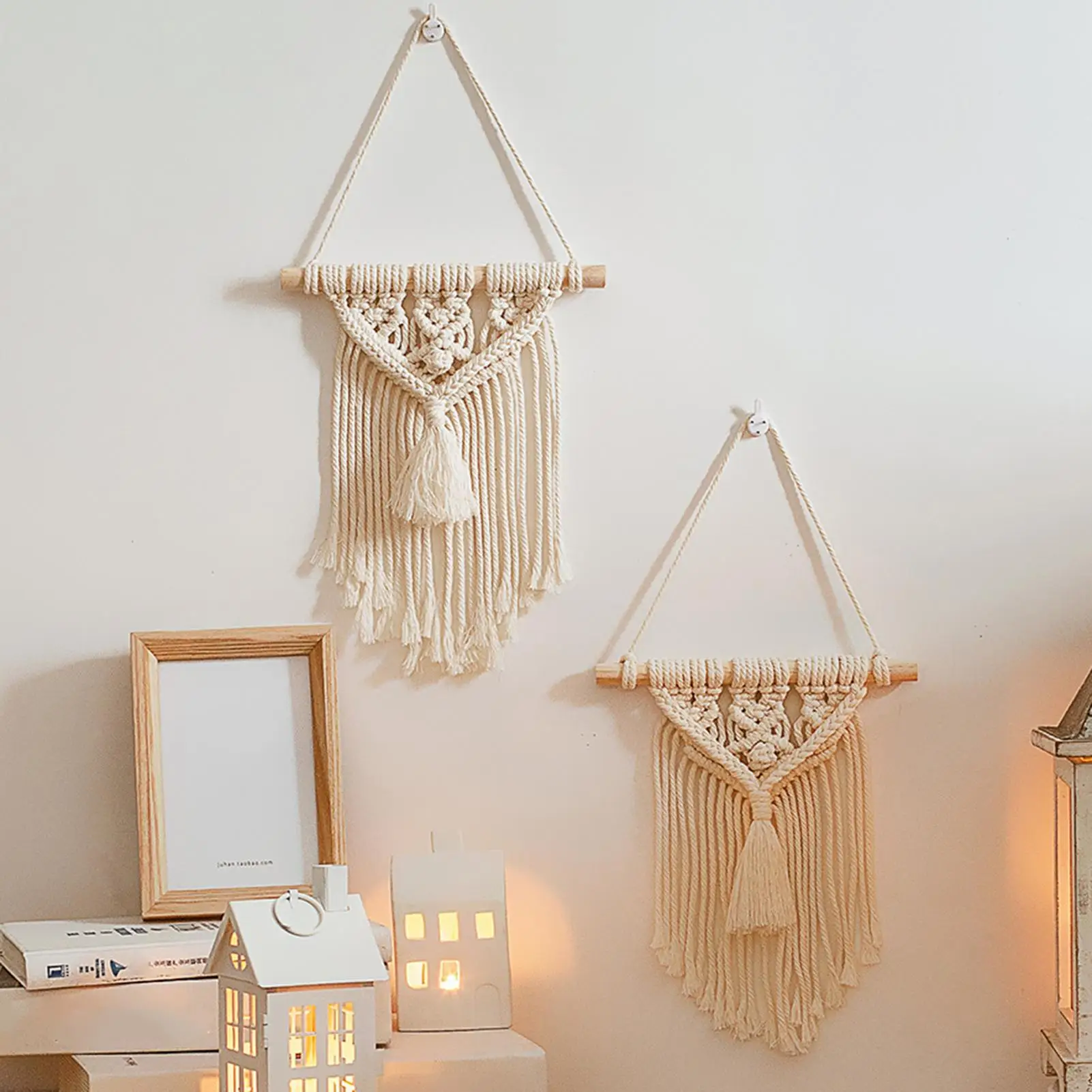 

Nordic Handmade Woven Cotton Wall Tassel Tapestry Room Decor Hanging Ornament