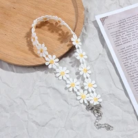 trendy sweet daisy flower choker necklace for women girls charm sunflower pendant necklaces party wedding jewelry accessories