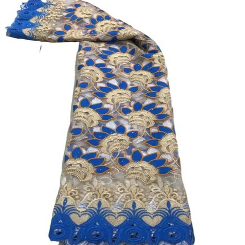 

Небесно-голубая африканская Водорастворимая кружевная ткань 2021 высокое качество нигерийский французский Тюль кружевная ткань камни сетка...