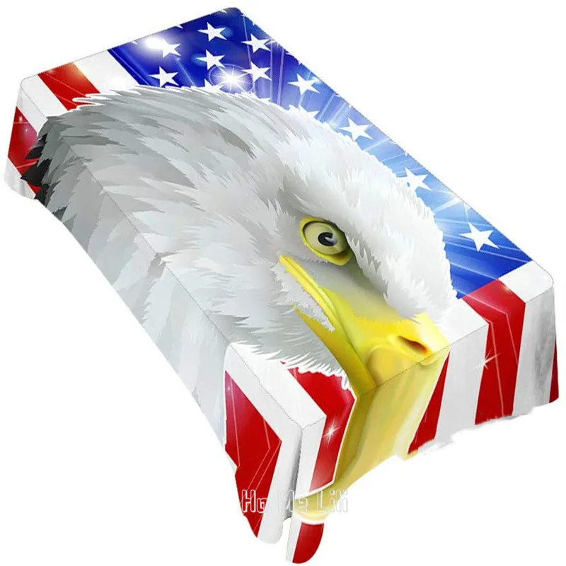 

Decorative Rectangle By Ho Me Lili Table Cloths Eagle Flag For Dining Bbq Picnic Coffee Bar