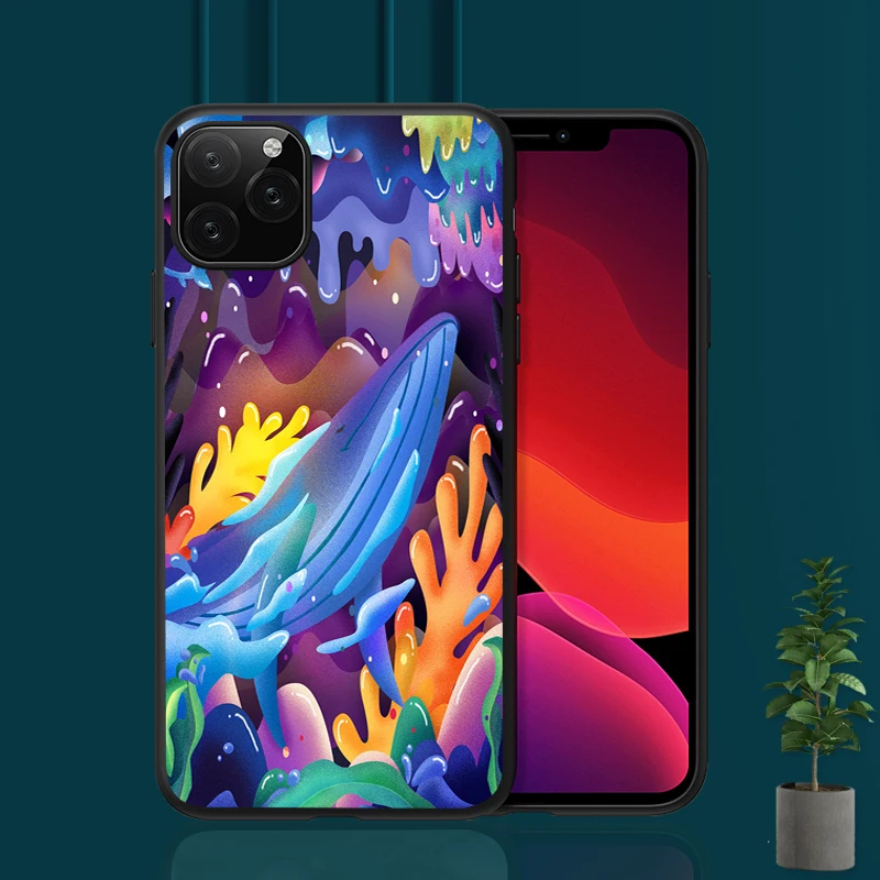 Чехол для iPhone 11 2019 мягкий чехол из ТПУ с мультяшным рисунком Желейный океан