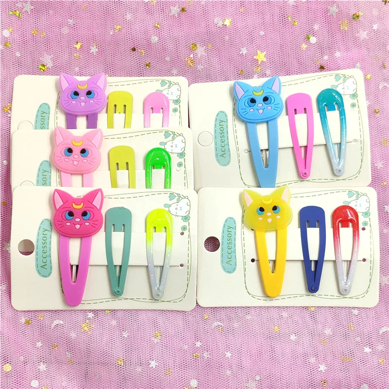 3 шт./компл. милые элегантные заколки для волос с котом девочек заколка аксессуары