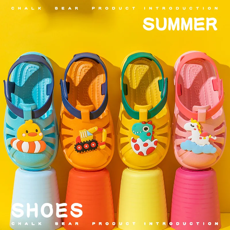

Summer Children Sandals Baby Girls Toddler Soft Non-slip Princess Shoes Kids Candy Jelly Beach Shoes Boys Casual Roman Slippers