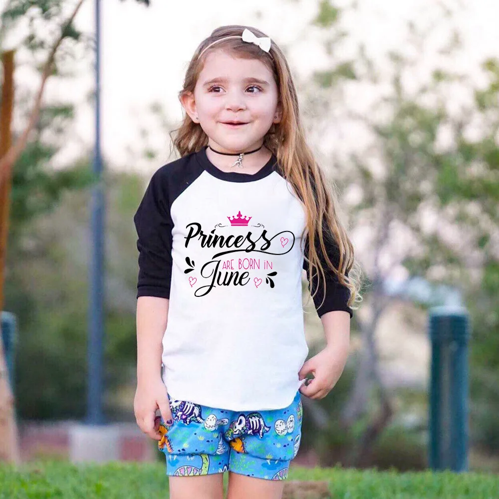 

T Shirt Princess Autumn Girls Tops Kids Clothing Sweatshirt Children Clothes Girl Winter Japanese Harajuku Happy Birthday Tees