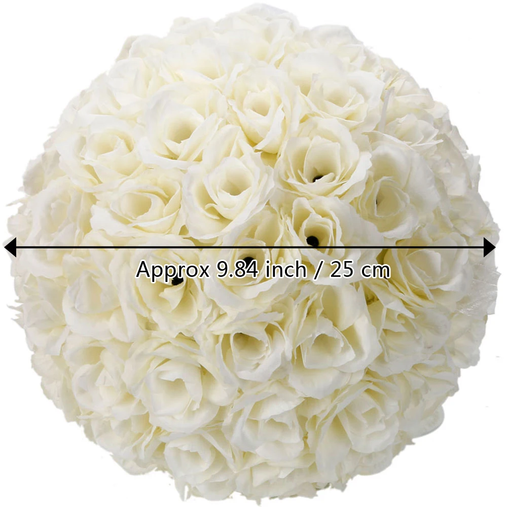 

5Pcs 25CM Flower Balls Wedding Decoration Ivory White