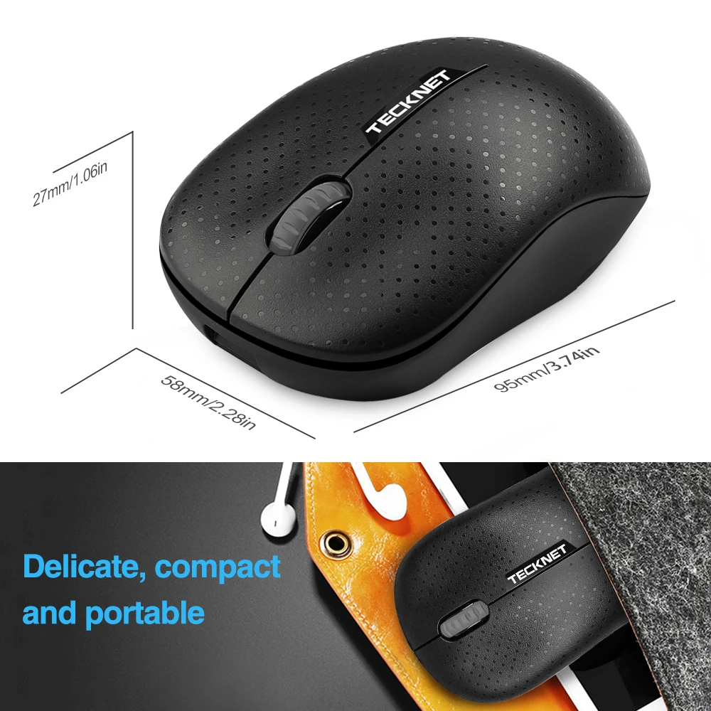 TECKNET оригинальная мини оптическая беспроводная мышь 2 4G надежная 1000 dpi Nano с