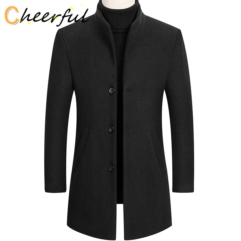 

Шерстяное мужское пальто, мужское пальто, стильное шерстяное пальто в новом стиле для осени и зимы, мужская деловая повседневная одежда сре...