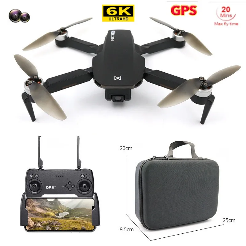 

QLX Remote Control Drone 6K Dual HD Camera Quadcopter Toy WIFI Fpv Professional Aerial Foldable Drones Toys Distance 1200m