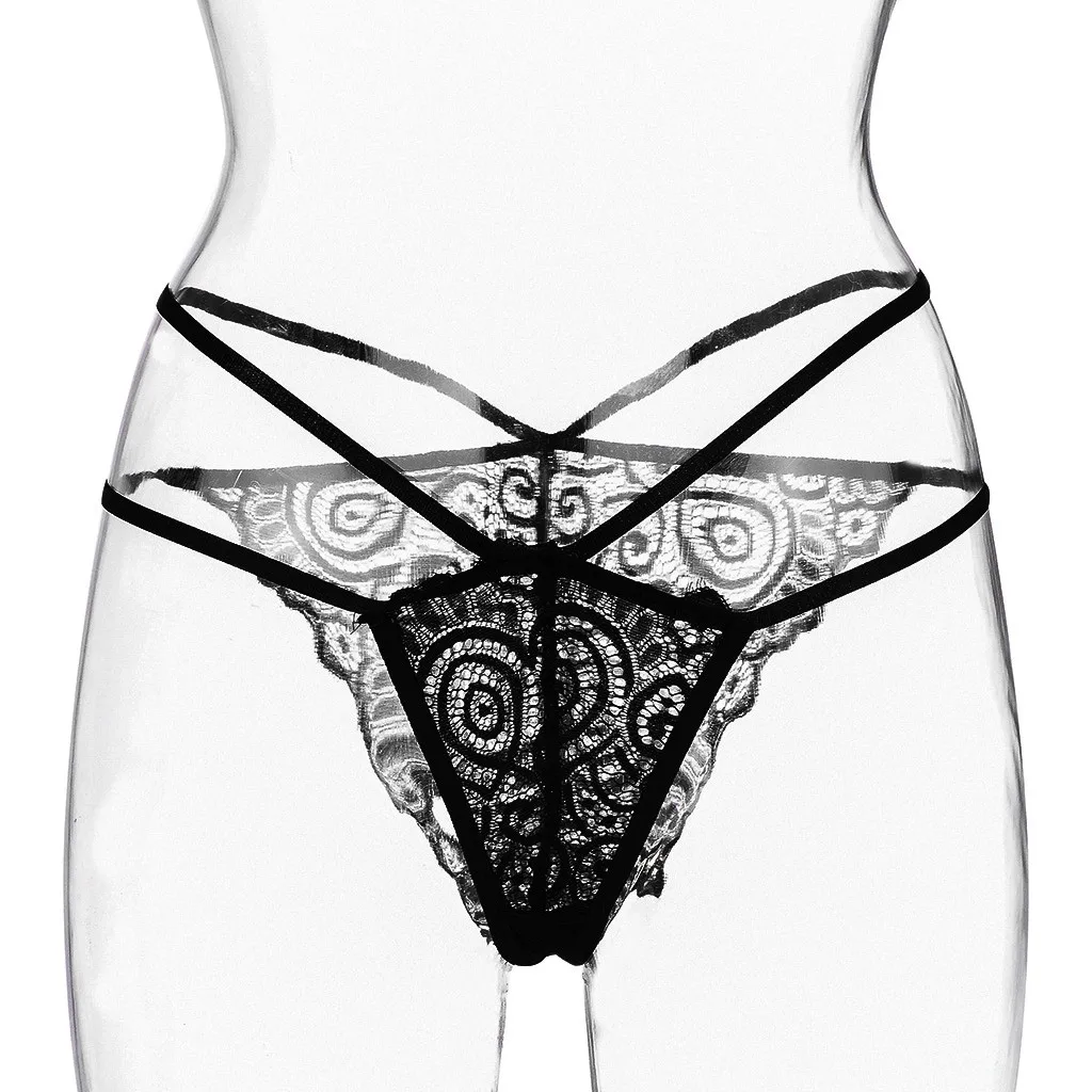 Однотонные Стринги женское нижнее белье кружевное пикантное плюс размер