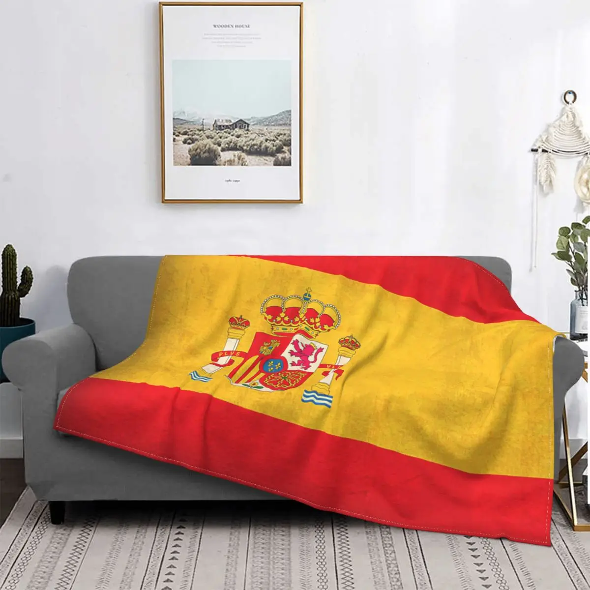 

Винтажный матовый ковер с испанским флагом, популярное одеяло для кровати, Роскошное Одеяло, фланелевое одеяло