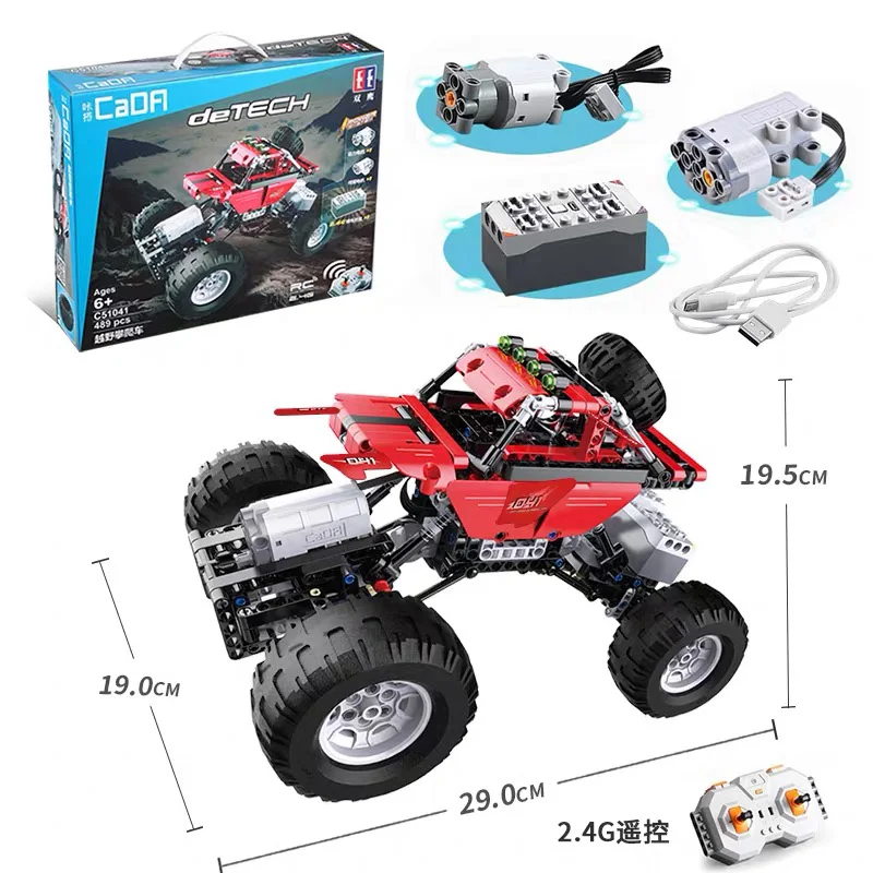 Technic CADA RC строительные блоки для внедорожных гонок, 2,4 ГГц, мощность двигателя, подходят для техники, кирпичи, игрушки, подарки для детей, мальчиков