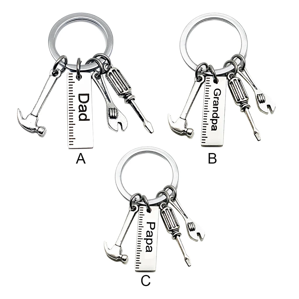 

Dad Keychain Stainless Steel Alloy Screwdriver Keyring DIY Wrench Key Ring Decor Gift Hanging Pendant Father's Day Gifts