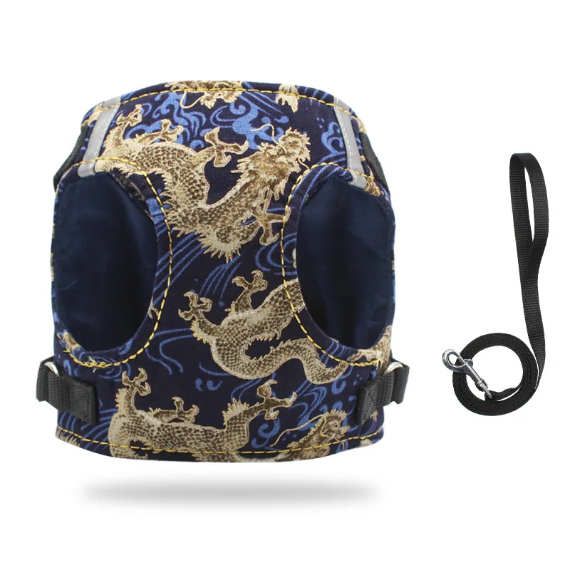 

Pet Supplies Dog Harness Set Dog Leash Reflective Vest Harnesses Polyester Chest Strap Breathable with Adjustable Buckle