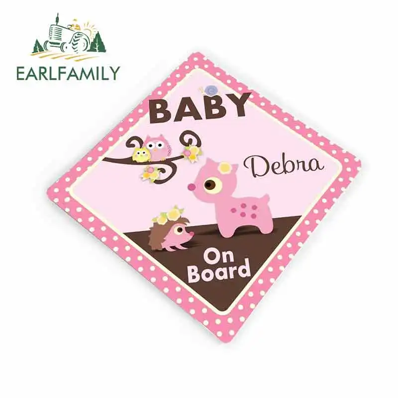 EARLFAMILY 13 см x 12 автомобильная наклейка Детская на борту тематическая розовая