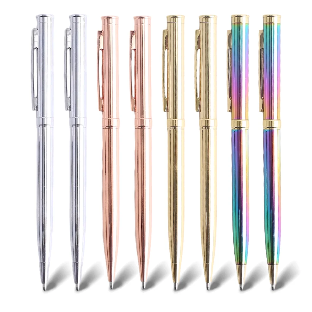 

Gold Rainbow Fancy Ballpoint Pen Spinning School Office Supply Accessory Roller Ball Point Signature Wedding Gift Blue Thing Kit