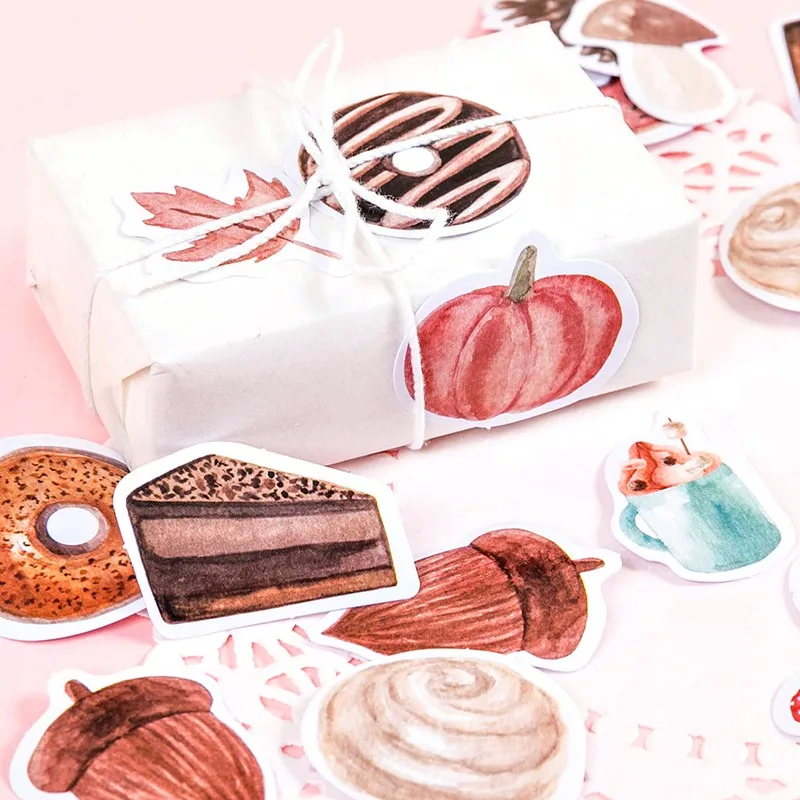 

24Box Stickers Student Stationery Afternoon Tea Coffee Strawberry Scrapbooking Stick Label Diary Stationery Album Wholesale