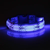 dog collar light led cartoon nylon glowing dog collar luminous anti lost night safety collar perro bright dog collars flashing
