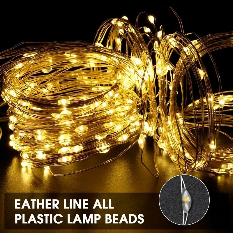 

Led Lights with Remote Control Fairy Lights String for Christmas Lights Garland Street Wedding Decoration Outdoor Garland Lights