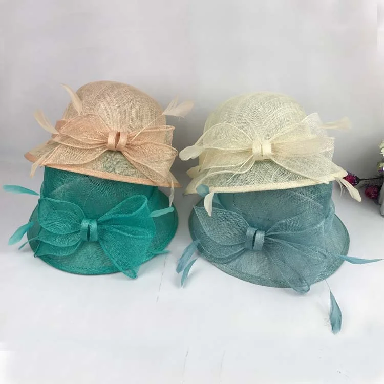 

Women Chic Fascinator Hat Cocktail Party Fedora Hat Fashion Headwear Bride Wedding Hair Accessories Lady Church Sinamay Hats