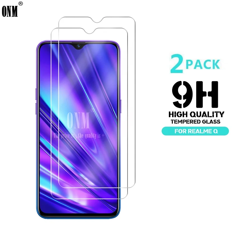 2 шт закаленное стекло для Realme Q протектор экрана 2.5D 9H Премиум Закаленное защитная