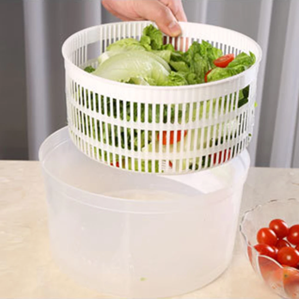 

Salad Spinner Lettuce Green Washer Dryer Drain Crisper Strainer for Washing Drying Leafy Fruit Vegetable Kitchen Accessory