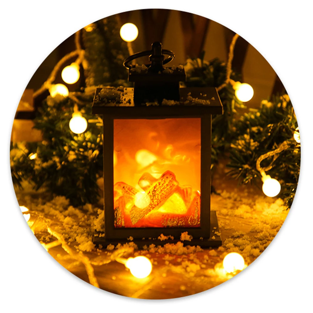 Светодиодный камин лампы-фонарики для гостиной рождественские настольные