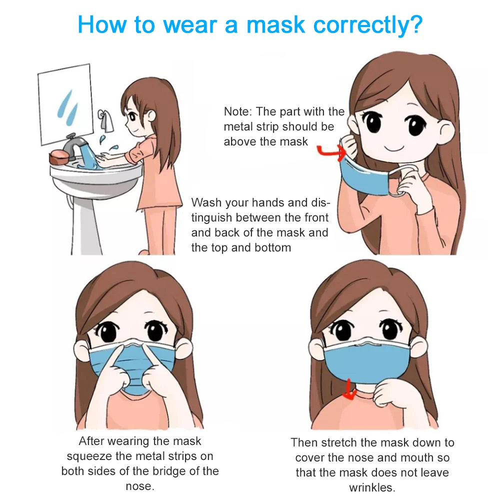 

100pcs Mask Disposable Nonwove 3 Layer Ply Filter Mask Mouth Face Mask Filter safe Breathable Protective masks Fast Shipping